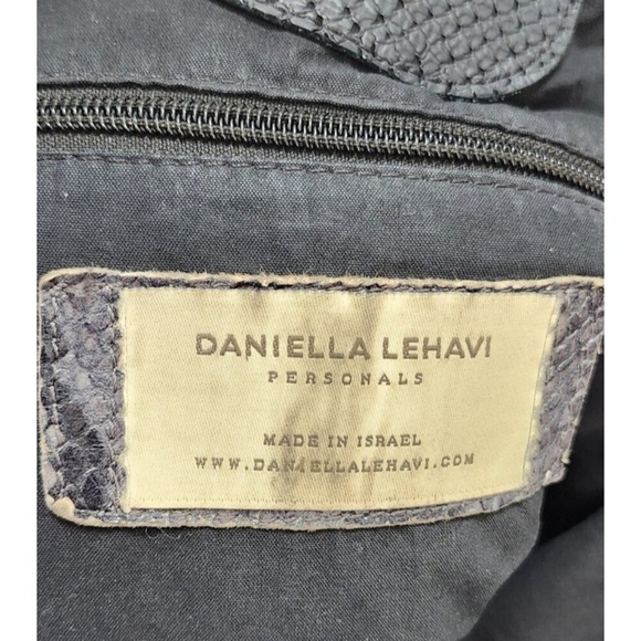 Daniella Lehavi Personals Oversized Snake Print Tote Bag Black Gray Leather - Picture 6 of 12